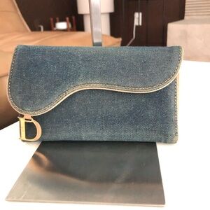 Dior Blue Denim 'Saddle' Wallet